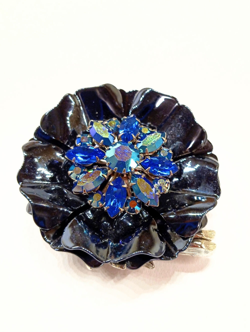 Vintage Selini Blue Brooch Flower